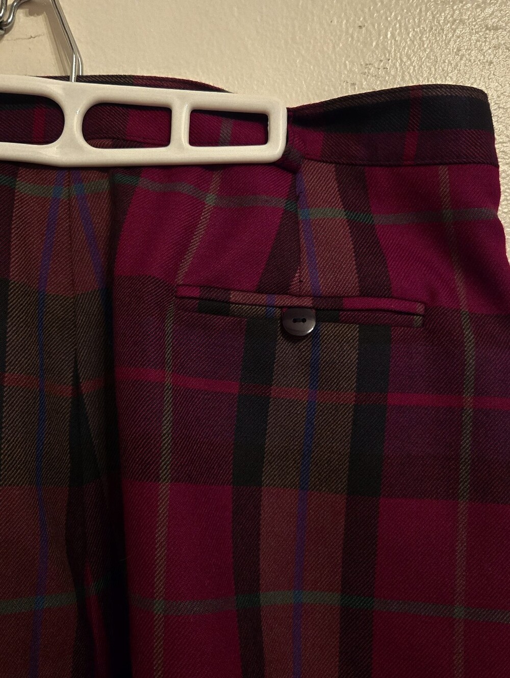 Vintage Nygard Collection Wool Plaid High Waist Walking Bermuda Shorts Size 16 - Picture 5 of 12
